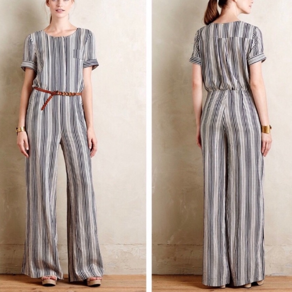 ✨NEW✨ Anthropologie Harlyn Striped Jumpsuit Medium